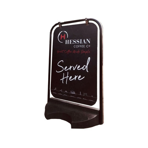 Hessian Coffee Pavement Signs - Hessian Vending