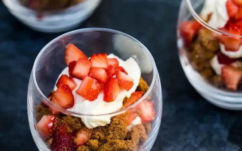 MASCARPONE CREAM WITH LOTUS BISCOFF AND STRAWBERRIES - Hessian Coffee & Vending