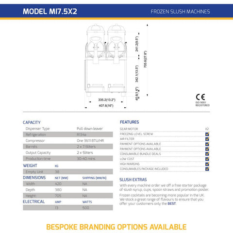 Mi7.5X2 Slush Machine - Hessian Vending