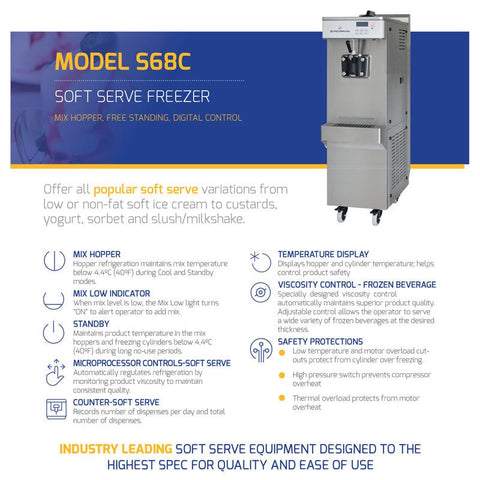 S68C Soft Serve Frozen Yoghurt Machine - Hessian Vending