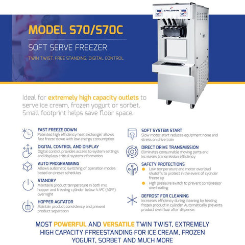 S70 Soft Serve Frozen Yoghurt Machine - Hessian Vending