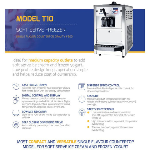 T10 Soft Serve Frozen Yoghurt Machine - Hessian Vending